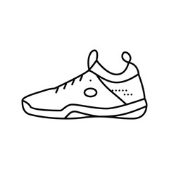 footwear shoes badminton line icon vector illustration