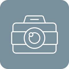 Camera Multicolor Round Corner Line Inverted Icon