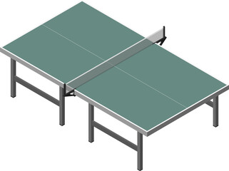Isometric ping-pong table.Table tennis illustration. - 578771853