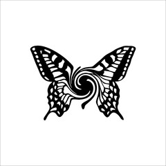 black butterfly illustration vector with concept
