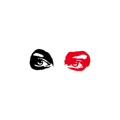 vector illustration of a pair of eye silhouettes
