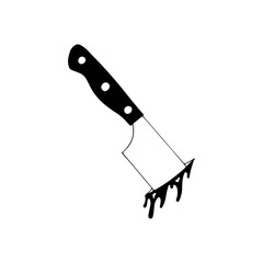 vector illustration of knife with blood