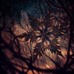 Romantic star on a dark sky during late night evening