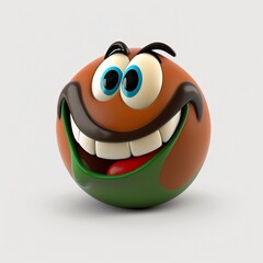 Goofy isolated smiley in Pixar 3D style
