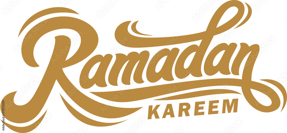 Wall mural ramadan kareem calligraphy. vector illustration. handwritten greeting card, ramadan kareem typograph