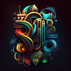 Abstract Colorful Symbols Inspired by Ancient Egypt Art - Atenvalley.com