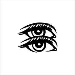 vector illustration of two eyes woman concept