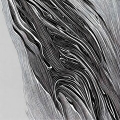abstract complex drawing black and white line wave , generative art by A.I