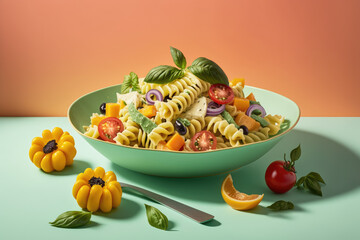 modern pasta salad concept  made by generative ai