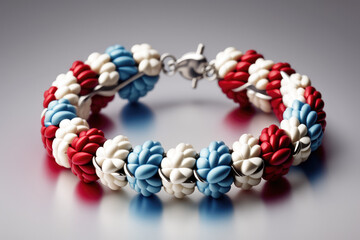 Obraz premium red white and blue jewelry bracelet concept made by generative ai