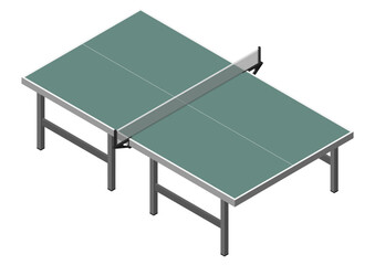 Isometric ping-pong table.Table tennis illustration. Vector.