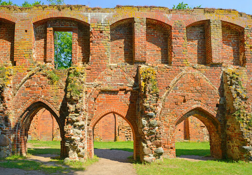 The ruins of historical monastery Eldena in Greifswald, Vorpommern Germany