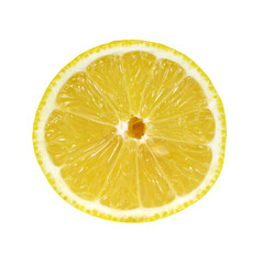 Lemon slice isolated on transparent background, PNG.