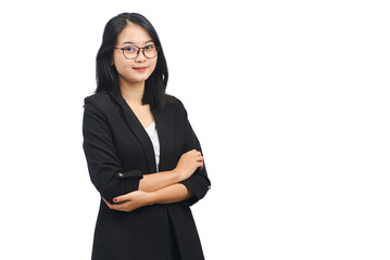 Young Business Woman Wearing Professional Office Suit Isolated