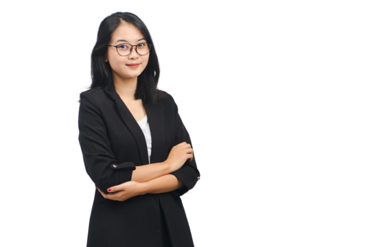 Young Business Woman Wearing Professional Office Suit Isolated