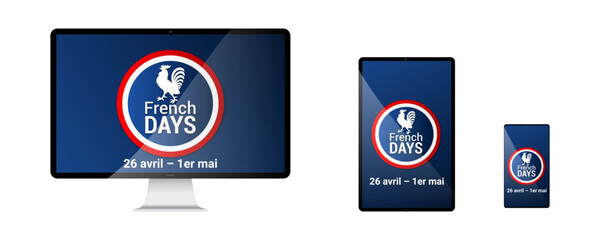 Naklejka premium les french days - french days 26 avril – 1er mai