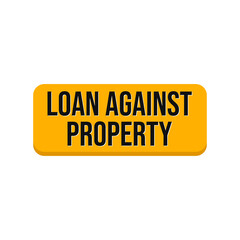 Loan against property icon button label design vector