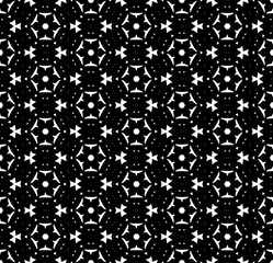 Black and white seamless pattern texture. Greyscale ornamental graphic design. Mosaic ornaments. Pattern template. Vector illustration. EPS10.