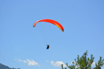 Paragliding in a sunny day