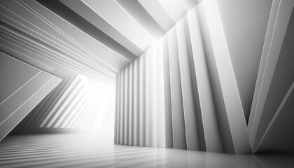  a white room with a white wall and a white floor.  generative ai