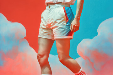 3d patriotic red white and blue swim trunks concept design made by generative ai