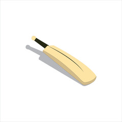 Cricket bat stock vector illustration for a sports game, A vector illustration of  wooden cricket bat on an isolated white background.