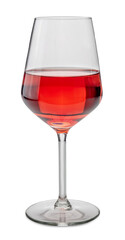 Goblet glass of rose wine