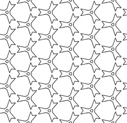 Black and white seamless pattern texture. Greyscale ornamental graphic design. Mosaic ornaments. Pattern template. Vector illustration. EPS10.