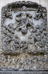 Architectural details of the cathedral in Wroclaw, Poland.