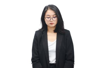 Business Woman with Unhappy Expression Isolated