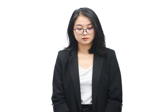Business Woman with Unhappy Expression Isolated