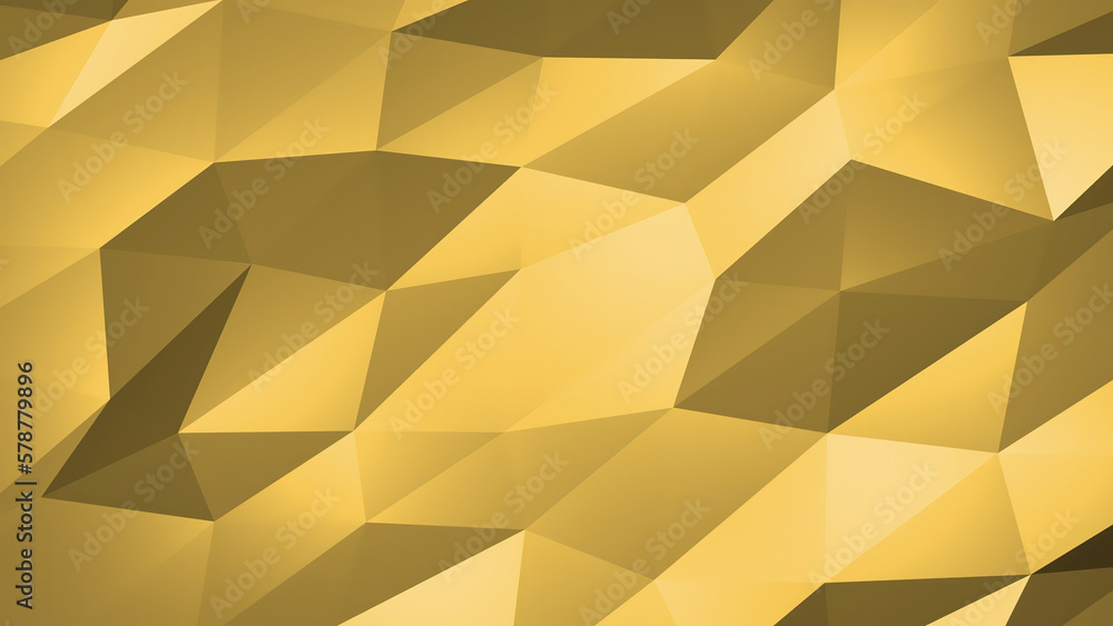 Wall mural Gold Waves background. Polygon gold waves in a seamless background. 