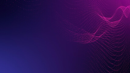 Abstract violet dots texture with glowing defocused particles background.  we can use these presentation gradient waves as cool background.