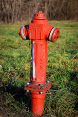 Fototapeta na wymiar Hydrant czerwony 