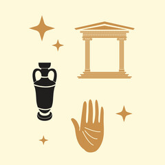 vector vintage collage aesthetic element set, vector illustration collage mixed media art 