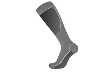 gray stockings with black inserts and white stripes