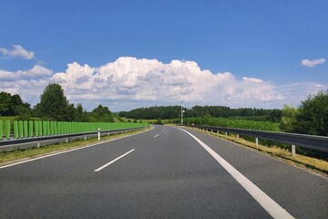 Highway cutting through the countryside