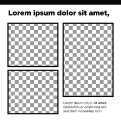 Template Feed simple Flat modern Black and white Social media