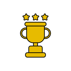 Winner trophy cup flat icon