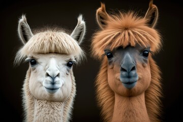 Fototapeta premium Alpacas. Generative AI