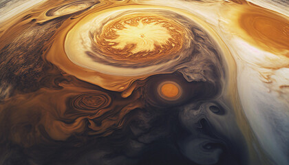 Satellite View of Jupiter-Like Planet - Generative Ai