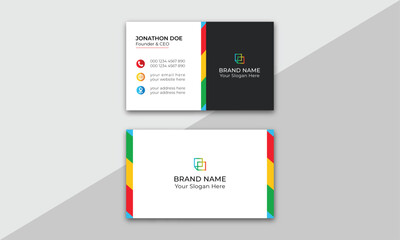 Double-sided creative business card template. Modern Business Card. personal Business Card. Horizontal and vertical layout. Creative and Clean Business Card Template. Vector illustration. 