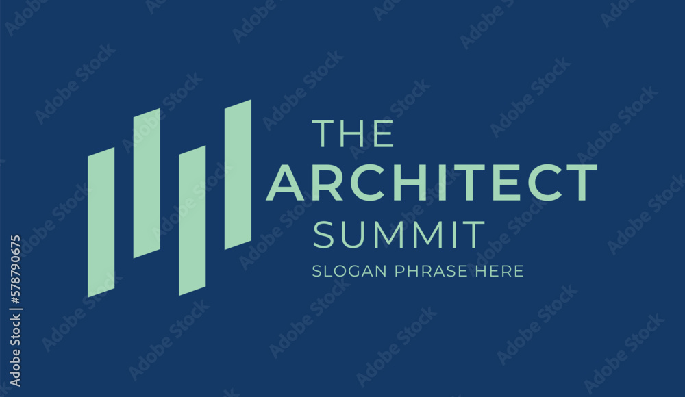 Poster logo graphic design of annual event summit and title made for architecture theme - annual convention