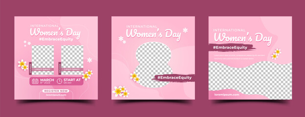 Women's day social media post template design collection