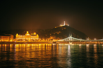 Night panoramic view at Budapest, Hungary