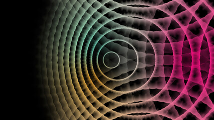 Circle ratation concentric multicolored abstract hypnotic background. 