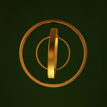 Abstract animation, cloth falling on spinning golden circles
