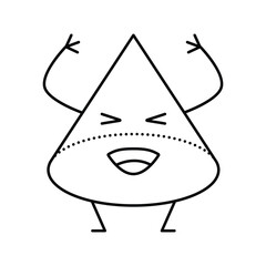cone geometric shape character line icon vector illustration