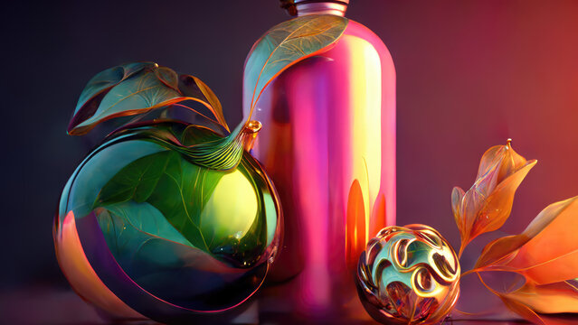 Background With Colorful And Reflective Decorative Objects