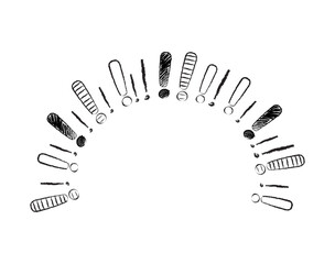 Vector illustration of exclamation marks drawing sketches symbols